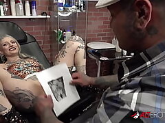 Sea Dawn Ink gargles knob after her fresh vag tat