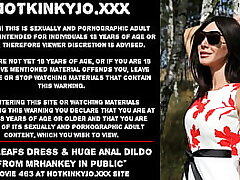Hotkinkyjo red leafs sundress & huge anal faux-cock from mrhankey in public
