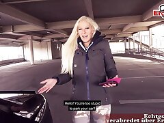 German ash-blonde picked up online for a spontaneous outdoor pulverize rendezvous
