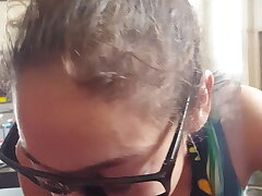 Still more ultra-cute nerd lady providing head