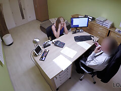 Bad agent fucks superb college woman girl and approves her documents
