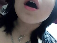 Daytime ultra-cute home striptease, and delicate onanism with orgasm. Close-up. Part 2