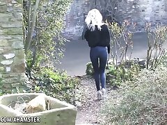 Ulrika unclothes to show off wet fur covered fuckbox