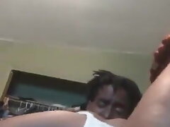 BBC licks her ebony pussy