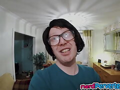 Skinny Teenage Enjoying a Ride on a Nerds Shaft