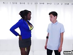 Black sweetheart Osa Nice is getting pounded in the butt