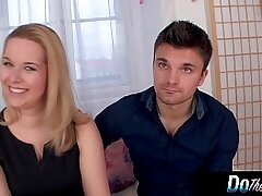 Light-haired wifey gets fucked with her spouse seeing