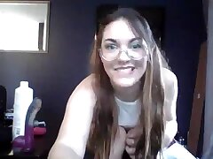 School doll outfit - camgirl masturbates with a dildo and her hitachi