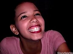 Young Ebony Woman First Gloryhole