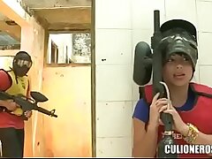 CULIONEROS - Sexy Latina with ginormous caboose and cupcakes frolicking paintball