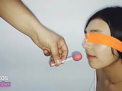 I cheat on my sista in a game of flavors and in the end she completes up getting a cock in her mouth and jizm all over her face
