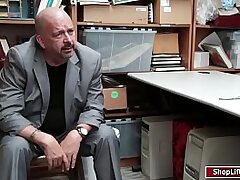 Mall officer fucks a teenage shoplifter