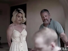 #Husband watches wifey fucking her stepson#