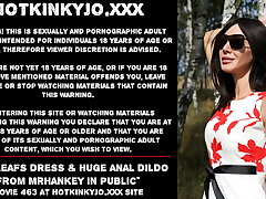 #Hotkinkyjo red leafs sundress & huge anal dildo from mrhankey in public#
