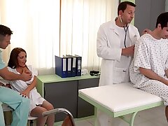 #Clinic 3 way with Cougar Therapist Dominica Phoenix leads to double penetration#