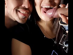 #Esposa com a boca gozada beija o marido corno Luana Kazaki Arthur Urso#