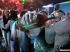 Mischievous soiree damsels dancing