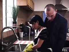 Busty Latina maid Aryana Amatist needed some currency so she submits to her masochistic boss Stirling Cooper in all his sexual desires.