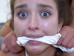 #WE ALMOST BROKE HER - Barely Eighteen Teen Revved Into A Jism Licking Whore#
