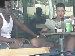Hotwife Wifey #4 Part 3 - Hubby films me outside a cafe Upskirt Showing and having an Interracial affair with a Black Man!!!