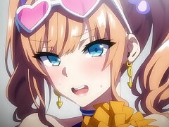 #Cute huge-boobed gal with glasses rails man sausage (Hentai)#