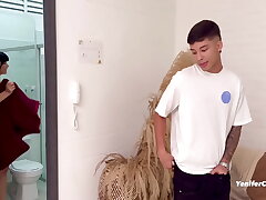 #Stepbrother spys on her in the shower#