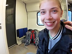 #Real Public Blowjob in the Train