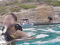 REAL Outdoor public sex, displaying cooch and underwater internal ejaculation