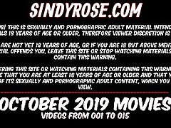 OCTOBER 2019 at SINDYROSE website - fisting, prolapse, dildo, vegetables!