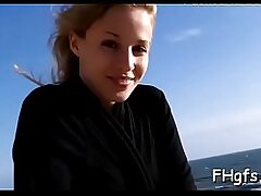 Inexperienced teen stretched her gams wide for her boyfriend's friend