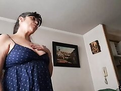 stepson asks stepmother to see her pussy and breasts to give himself a handjob
