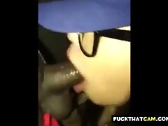 Amateaur Asian superslut taking jism on her face,glasses and hat
