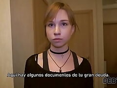 DEBT4k. Teen debtor pays off debts using adorable hatch and vulva