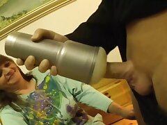 Ultra-kinky brunette woman from Germany gets cum all over her face