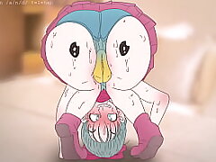 Piplup On The Butt of Bulma !Pokemon and dragon ball anime Manga porno ( Animation 2d sex )porn