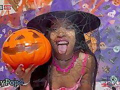 Morena Rabuda plays with her kinky penile pumpkin squirts on halloween night