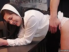 Priest pulverizes youthfull nun and her stepmom