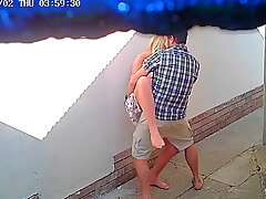 #Cctv camera caught couple boinking outside public restaurant#