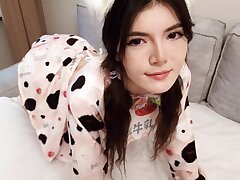 Uber-cute neko girl was banged in all her tight holes that she had climax and packed her ass with sizzling spunk