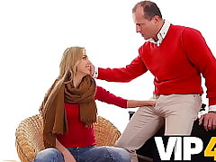 VIP4K. Helping small-boobied Russian neighbor means penetrating her
