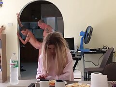 #Amateur Ultra-kinky stepdaughter hid in the fridge and got rump fuck from step daddy while mom see TV#