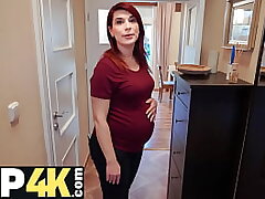 DEBT4k. Bank agent gives preggo MILF delay in interchange for prompt sex